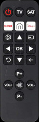 TVRC23SNBK Universal remote control, preprogrammed