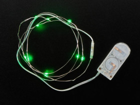 Adafruit Wire Light LED Strand - 10 Green LEDs + Coin Cell Holder