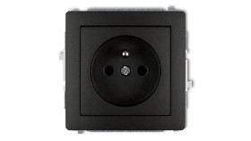 Deco Gniazdo Pojedyncze Z/U Do Ramki Czarny Mat 12Dgp-1Z