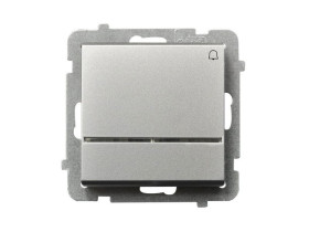 SONATA Wyłącznik zwierny przycisk "dzwonek" z podświetleniem 10X/250 srebro mat ŁP-6RS/m/38 OSPEL