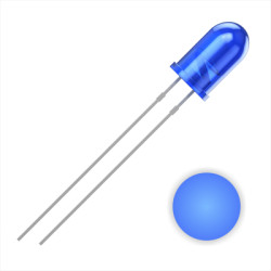 LED, THT, Ø 5 mm, blue, 460 nm, 1300 mcd, 30°, 2111O156