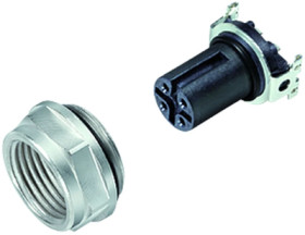 Panel socket, M12, 8 pole, SMD, screw locking, straight, 99 3482 351 08