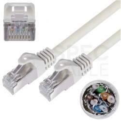 Patchcord S/FTP kat.6A PiMF kabel sieciowy LAN 2x RJ45 linka bezhalogenowy LSOH szary 2m NEKU