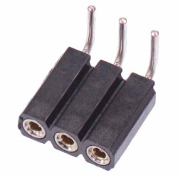 3 Pin SIL Turned Pin Right Angle Socket Connector 2.54mm