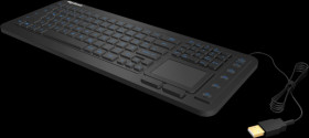 28036 Keyboard, USB, silicone, IP68, touchpad, black
