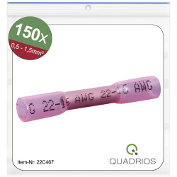 Quadrios 22C467 Butt Joint&#x2B;Heatshrink Set Waterproof Red 0.5-1.5 mm&#xB2;
