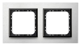 Sonata Ramka podwójna szczotkowane aluminium 4mm R-2RAC/62/25