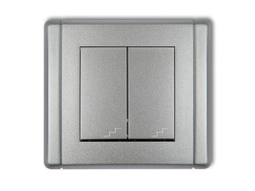 FLEXI Wyłącznik schodowy podwójny srebrny metalik 7FWP-33 KARLIK