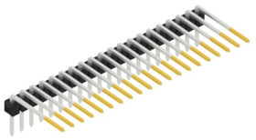 Pin header, 20 pole, pitch 2.54 mm, angled, black, SL315220S