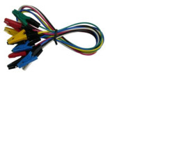 Przewód z zaciskiem krokodylkowym TLA-22, kolor: Czarny, niebieski, zielony, czerwony, biały, żółty, dł. 500mm, Teishin