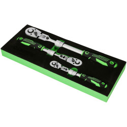 KS Tools 512.0103 COMPETITION Telescopic Ratchet 3-piece socket wrench set