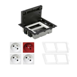 KONTAKT SIMON FLOOR BOX puszka podłogowa 3x gniazdo pojedyncze z/u + 1x gniazdo DATA z/u do podłóg technicznych ( podniesionych