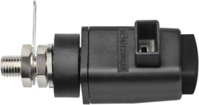 Quick pressure clamp, black, 300 V, 16 A, solder connection/cable lug, nickel-plated, SDK 800 / SW