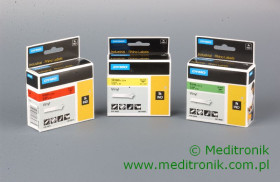 Taśma Rhino 12mm/5,5m Winylowa biała/czarny nadruk 18444