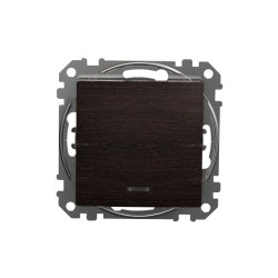 Łącznik 1-biegunowy z podświetleniem, wenge, efekt drewna, Sedna Design i Elements SDD181101L