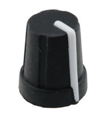 Black 6mm Soft-Touch Pointer Knob