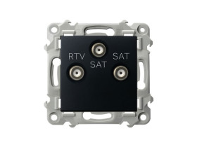 SZAFIR Gniazdo RTV-SAT z dwoma wyjściami SAT czarny metalik GPA-Z2S/m/33 OSPEL