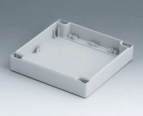 ABS enclosure shell, (L x W x H) 160 x 160 x 30 mm, light gray (RAL 7035), C0161601