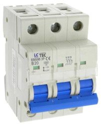 Wyłącznik instalacyjny nadprądowy nadmiarowoprądowy 3P 3M B 20A 6kA 490549 EBS9B