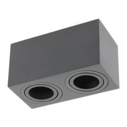 Oprawa sufitowa AVEIRO DUO BIS, aluminium,160x80x85mm, IP20, max 20W*2, kwadratowa, czarna