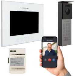 Zestaw VIDEODOMOF. S12D / M11W-X biały aplikacja WiFi FHD VIDOS X wideodomofon...