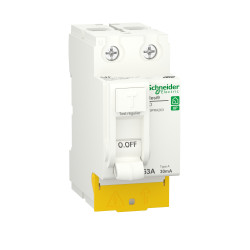 RCCB, Typ A, 2-biegunowy, 63A, 30mA, Schneider Electric Typ A, R9PR Resi9 CE 230V