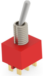 Toggle switch, metal, 2 pole, latching, On-On, 0.4 VA/20 V AC/DC, gold-plated, 2-1825138-7