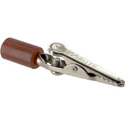 Zacisk krokodylkowy 10A izolowany 7.9mm Czerwony Mueller Electric