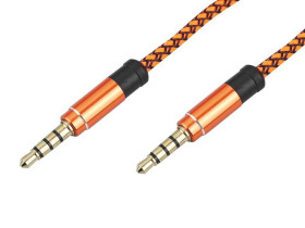 Kabel Jack3,5 4-polowy wt/wt 1,5m w oplocie
