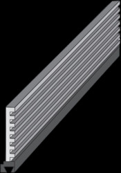 Adapter rail, die-cast aluminum, (L) 220 mm, 418-003-22