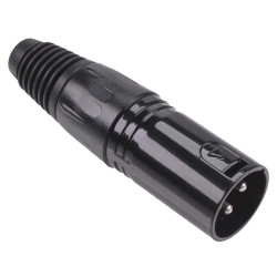3 Pole Black Male XLR Plug Connector
