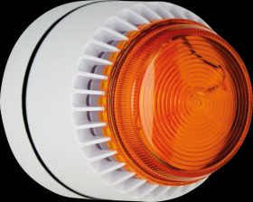 FLSVALWS12SW Flashni, white, yellow lens, shallow base, 12 V DC