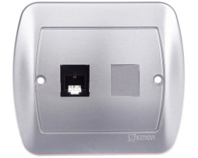 Simon Akord Gniazdo telefoniczne pojedyncze RJ11 aluminium metalizowane ATF1/26
