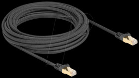 80321 Patch cable, Cat.6a, S/FTP, braided jacket, 7.5 m, black