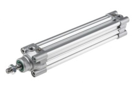 Siłownik profilowy, dwustronnego działania, CDEM Ø 32mm, skok 160mm, z amortyzacją elastyczną, RS PRO