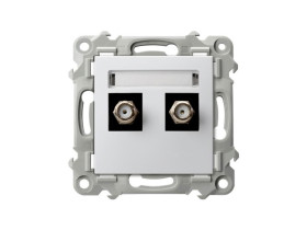 SZAFIR Gniazdo antenowe typu F podwójne biały GPA-2ZF/m/00 OSPEL