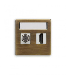 VENA EXCLUSIVE Pokrywa do 2x gniazda Keystone MOSIĄDZ CZESANY PATYNOWANY / MOSIĄDZ RUSTYKALNY 5153802