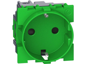 LIVING NOW Gniazdo 2P+Z schuko - zaciski śrubowe - 2 moduły - zielone KV4141 LEGRAND