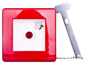 Przycisk ppoż. natynkowy 1Z 1R czerwony z młotkiem 42 RV GW42201H