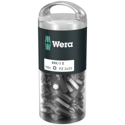 Wera 05072444001 855/1Z Classic Extra Tough Screwdriver Bits PZ2/25, Pack of 100