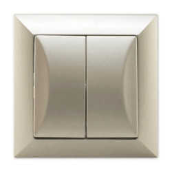 OPAL Wyłącznik łącznik podwójny świecznikowy satyna WP-2 Op PI