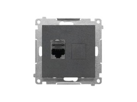 SIMON 55 Gniazdo komputerowe pojedyncze RJ45 kat. 6 z przesłoną grafitowy mat T61.01/116 KONTAKT SIMON