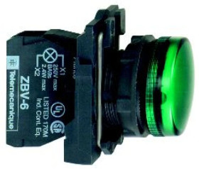 Wskaźnik św. ziel. O22 zwykła soczewka zinteg. LED 110...120V XB5AVG3