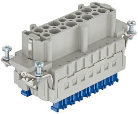 Wkładka złącza zasilania 32-pinowe Harting 16A 32P Żeński Zacisk klatkowy Montaż na panelu Proste
