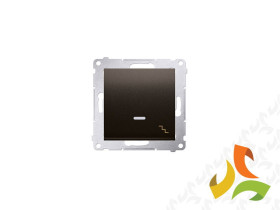 SIMON 54 Wyłącznik schodowy podświetlany LED zaciski śrubowe brąz mat DW6AL.01/46 KONTAKT SIMON