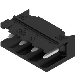 Pin header, 4 pole, pitch 5 mm, angled, black, 1796950000