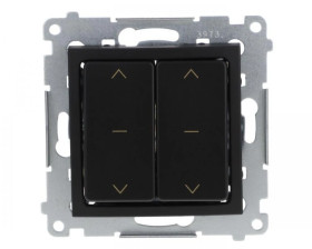 Simon 54 Łącznik roletowy podwójny (moduł) 10A 250V szybkozłącza. W komplecie z pierścieniem dekoracyjnym czarny mat DZW2.01/49