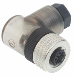 ELWIKA 4012PG7TO, M12, 4 styki, złącze żeńskie (gniazdo) kątowe, dławik PG7 (4-6mm), nakrętka metalowa, przezroczyste, Hirschman