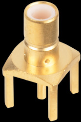 R114 426 000 SMB chassis connector, vertical, solder termination