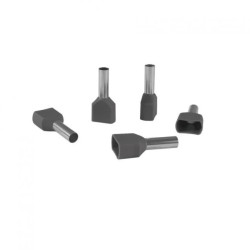 Końcówka tulejkowa izolowana HI 2x4/12 (100szt.) podwójna szara DIN